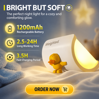 Lampe de table LED portable, rechargeable, à intensité variable, design créatif, en forme de canard lesté, personnalisable, pour chambre et bureau d'étude