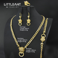 Europe Amérique Tendance Bijoux en Or, Ensemble de Bijoux de Mode Motif Léopard, Vente en Gros Dubaï, Collier en Or 21 Carats pour Femme