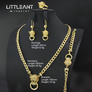 Set di gioielli in oro caldo leopardo Design gioielli moda all'ingrosso Dubai <span class=keywords><strong>21k</strong></span> collana in oro Set gioielli da donna - Product Image 2