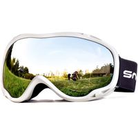 Masque de ski OTG pour adultes et jeunes avec protection UV 400, lentille anti-buée double couche pour le snowboard et les sports de neige