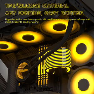 Cable de extensión de tira de luz LED <span class=keywords><strong>RGB</strong></span> de <span class=keywords><strong>24</strong></span> pines ATX TPE Cable de extensión <span class=keywords><strong>RGB</strong></span> de sincronización de luz LED PSU 5V3Pin ARGB PRO para carcasa de ordenador - Product Image 6