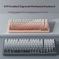 Clavier mécanique PBT USB avec gravure latérale dégradée, rétroéclairage, interrupteurs Tea Hot-Swappable, personnalisable, filaire, pour le gaming