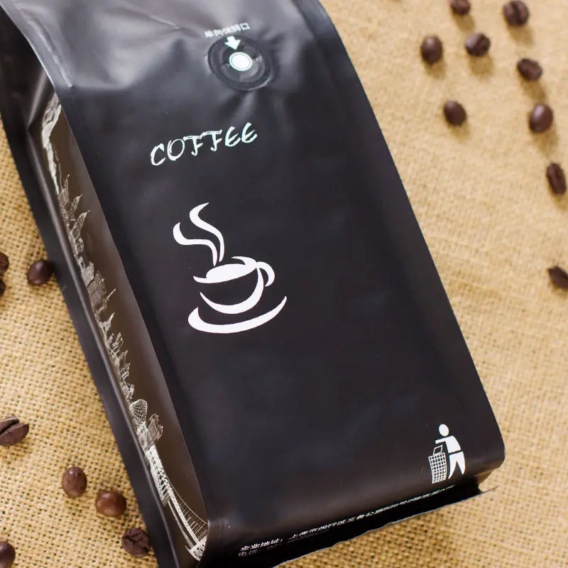 Magic Brand Custom Printed Side Gusset Coffee Bag With Valve And Zipper Coffee Beans Packing Bag