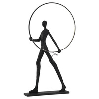 Lampe de sol d'art personnalisée pour salle d'exposition H70.9 pouces, décoration moderne et créative, forme de sculpture, cercle, sculpture humanoïde