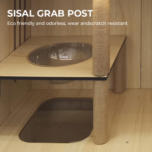 Casa in legno massello per gatti grande armadietto per gatti Villa di lusso per gatti - Product Image 5