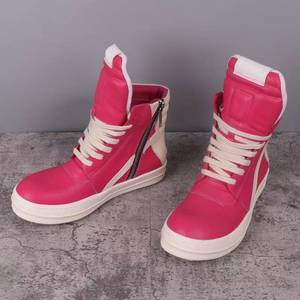 2026 Top Men's Shoes High Top Women's Shoes Black Designer Luxury Leather Thick Sole Casual Flats Retro shoes - Product Image 4