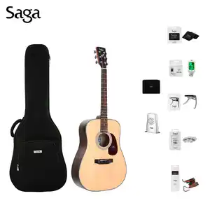 Saga guitarra elétrica acústica, guitarra elétrica fosca/brilhante de 40/41 polegadas para iniciante a preço barata