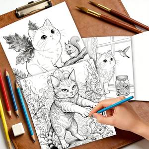 Libretas para Colorear con Diseño de Gatos de Cuentos de Hadas para Pedidos al por Mayor, Regalos Navideños, Impresión de Logotipo Personalizado en la Cubierta para Tiendas de Regalos y Vendedores en Línea - Product Image 3