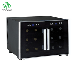 Usine personnalisée 12 bouteille de refroidissement à semi-conducteur électronique à double porte cave à <span class=keywords><strong>vin</strong></span> design - Product Image 1