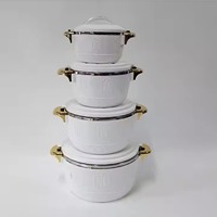 Ensemble de chauffe-plats isothermes 1L, 2.5L, 4.5L, 6.5L avec décoration unique en or de blé pour la restauration haut de gamme