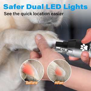 超强5速可调电动宠物指甲修剪器安静充电无痛爪美容平滑工具<span class=keywords><strong>2</strong></span>个发光二极管灯 - Product Image 5