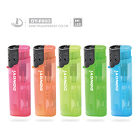 2024 Transparent couleur coupe-vent gaz briquet électronique led flash cigarette