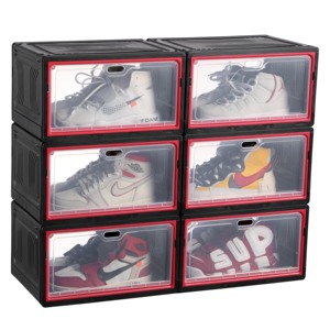 Sneakers impilabili in plastica trasparente portaoggetti espositori neri scatole da <span class=keywords><strong>scarpe</strong></span> trasparenti - Product Image 1