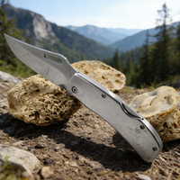 Couteau de poche pliant tout acier 3cr13, acier inoxydable, camping, survie, EDC, extérieur, logo personnalisé au laser