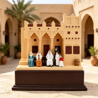 Figurine de trophée en résine personnalisée, sculpture de maison traditionnelle familiale arabe, souvenir culturel des Émirats arabes unis et d'Arabie Saoudite, commémoratif de bureau