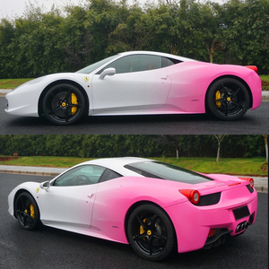 PVC màu hồng Gradient ngụy trang vinyl bọc lá cho xe trắng hồng thay đổi màu sắc cho Bọc Xe hai màu - Product Image 6