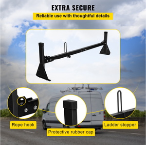 Extension <span class=keywords><strong>remorque</strong></span> échelle support toit noir supports bouchons pour fourgonnette et camion système de cargaison galerie de toit avec échelle sur le côté - Product Image 4