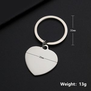 Porte-clés en acier inoxydable de haute qualité en forme de cœur, vierges, compatibles avec le marquage laser - Product Image 2