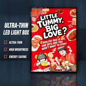Ultra-thin LED pull-out light box indoor hanging tempered glass billboard luminous <b>display</b> <b>stand</b> poster advertising light box - Product Image 6