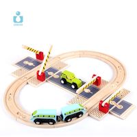 Mainan Edukasi UDEAS, Kereta Api Kayu DIY Kreatif, Jalur Mobil, Set Rel Kereta Api Kayu
