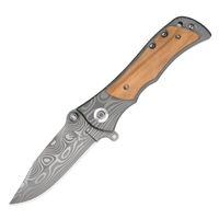 Nouveau couteau de poche pliant mini, écologique, pour le camping et la chasse, avec lames en acier inoxydable à motif Damas