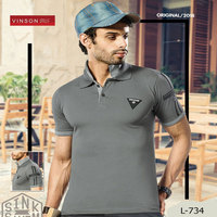 T-shirts en flanelle personnalisés en gros, 100 % coton, anti-boulochage, séchage rapide, anti-plis, manches courtes, col en V, noirs pour hommes