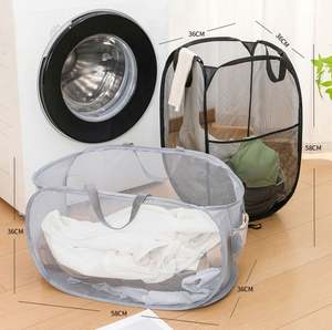 Compressible Laundry Basket with Side Pocket Collapsible Pop up Laundry <b>Hamper</b> - Product Image 6