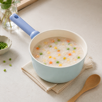 Casserole antiadhésive en céramique 18/20 cm avec couvercle, compatible induction, gaz et électrique, idéale pour la préparation saine du lait en cuisine