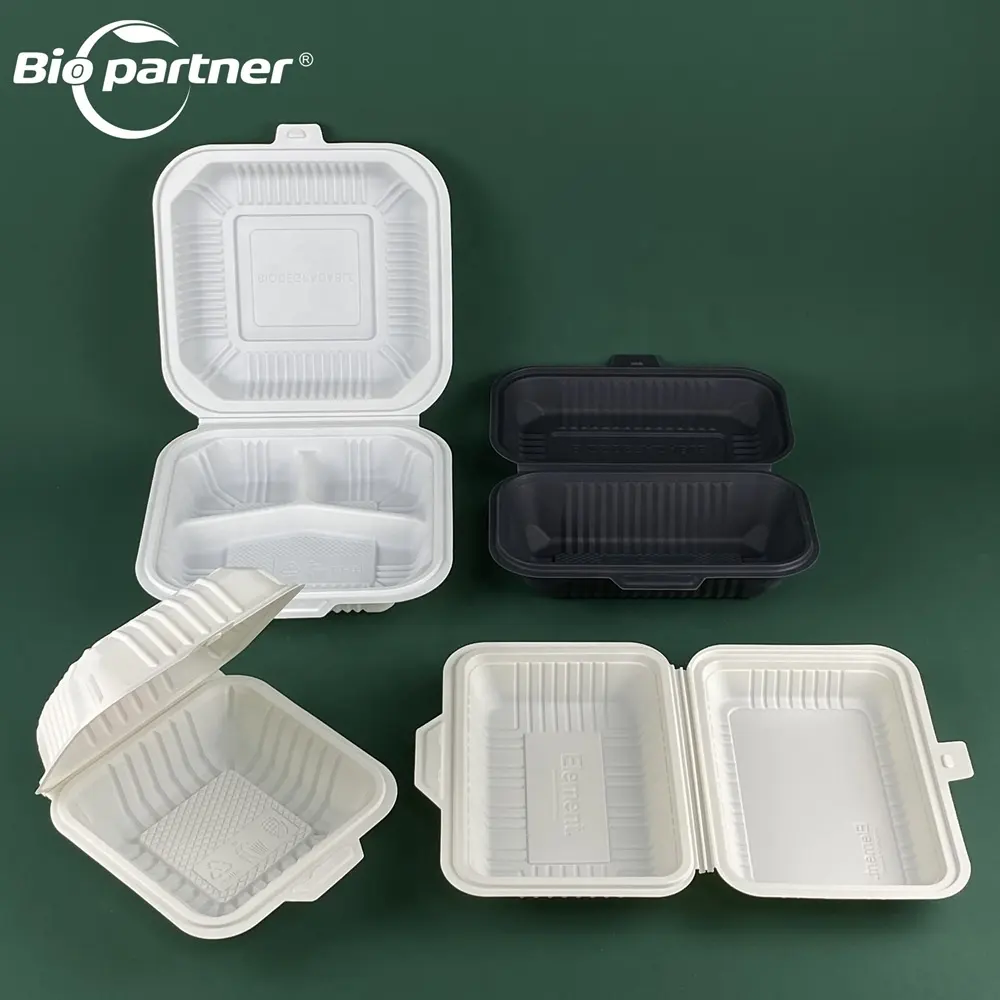 AF15 kid white small food safe bio lunch box monouso e biodegradabile