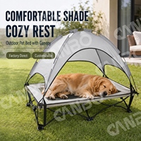 Lit surélevé pour animaux de compagnie avec auvent, lit de chien portable d'extérieur, fabricant de lits pour animaux de compagnie sur mesure