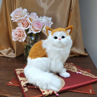 Accessoires pour chat persan simulé en fourrure de lapin faits à la main, produits pour chat noir de cinéma et télévision, décoration en peluche animale mignonne pour la maison et l'intérieur