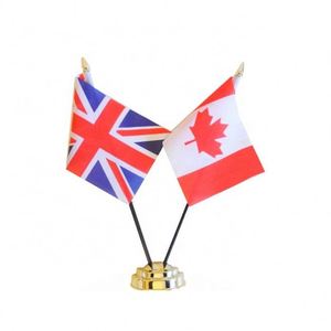 2023 New <b>Low</b> Price Full Color National Custom Printed Logo Meeting Office <b>Table</b> Desk Flag With Stand - Product Image 5