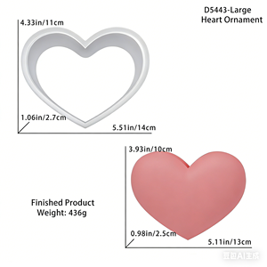 Stampo in Silicone per Ornamenti a Cuore Piccoli, Medi e Grandi in Resina Epossidica, Decorazione da Scrivania per Casa - Product Image 5