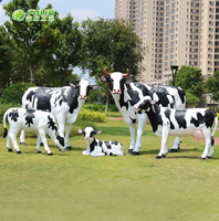 Patung Sapi Buatan Ukuran Asli dari Fiberglass Resin untuk Dekorasi Taman, Lanskap Luar Ruangan, Peternakan, atau Ornamen Taman
