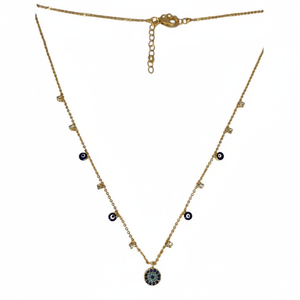 Collier pendentif tendance or mauvais œil avec breloques suspendues style métal - Product Image 2