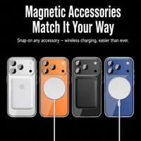 Coque magnétique transparente pour iPhone 17 Pro 18 Pro Max, revêtement rigide anti-traces de doigts, protection airbag aux 4 coins, vente en gros