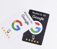 Soporte de acrílico personalizado para tarjetas de reseñas de Google con NFC, expositor de mesa para reseñas para restaurantes, cafeterías, salones, hoteles y comercios.