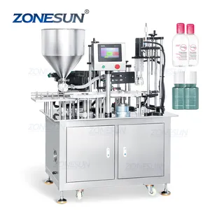 ZONESUN ZS-AFC24 Automatic Servo Motor Piston Pump Rotary Body Lotion Cosmetic Bottles Paste Filling And Capping Machine