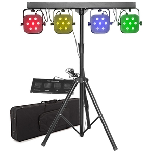 Portable Dj Par lumière scène Led Disco lumières Dj équipement Gig <span class=keywords><strong>Bar</strong></span> Luces Para Discoteca tricolore 4 Par système avec support - Product Image 1