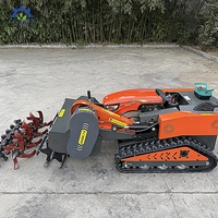 Robot tondeuse diesel 15,5 CV avec télécommande 500 m pour terrains en pente et sur crêtes