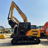 Excavatrice municipale d'occasion Sany SY135C de 13,5 tonnes, moteur puissant à 90 % neuf, pompe hydraulique, boîte de vitesses, moteur