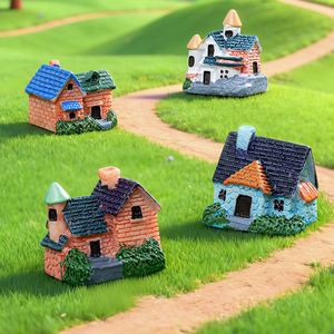 Miniaturas de Resina de Casas de Campo, Figuras de Cabañas para Decoración de Paisajes Rurales, Adornos de Cabañas Pequeñas, Accesorios para Manualidades - Product Image 1