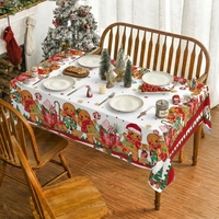 Nappe de Noël personnalisée motif Bonhomme en pain d'épices, mignonne, pour fête de fin d'année, cuisine, salle à manger, fabricant d'usine