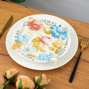 Pastoral Tarz Baskılı Kağıt Peçeteler, Avrupa Temalı Parti ve Etkinlikler için Çiçek Desenli Dekoratif Tek Kullanımlık Peçeteler, Toptan Satış - Product Image 4