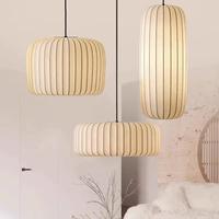Lustre en soie d'art Wabi-Sabi, lampe de chambre à coucher française, décoration, séjour, salon, luminaire suspendu pour salon