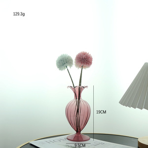 Jarrón de Vidrio Contemporáneo y Simple con Diseño de Barriga Grande para Decoración de Mesa de Boda, Sala de Estar y Dormitorio, Hecho a Mano - Product Image 5