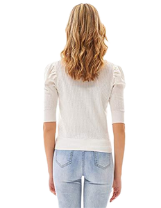 Maglioncino corto a manica corta in poliestere <span class=keywords><strong>viscosa</strong></span> scavato <span class=keywords><strong>Cardigan</strong></span> da donna con scollo a V - Product Image 3