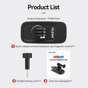 Clip Magnético Universal para Mochila con Montura de Liberación Rápida para Cámaras <span class=keywords><strong>Go</strong></span> <span class=keywords><strong>Pro</strong></span> / Insta360 / DJI Action, Nueva Tecnología Telesin - Product Image 6