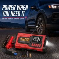 Démarreur de voiture 12V 2000A avec compresseur d'air, booster de batterie portable, gonfleur de pneus numérique, batterie externe USB, lumières LED