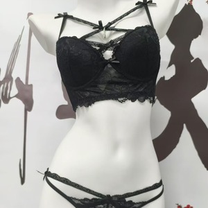 Conjunto de sujetador sexy estilo francés con lazo cruzado, lencería romántica para mujer, sujetador puro y seductor para chicas jóvenes. - Product Image 2